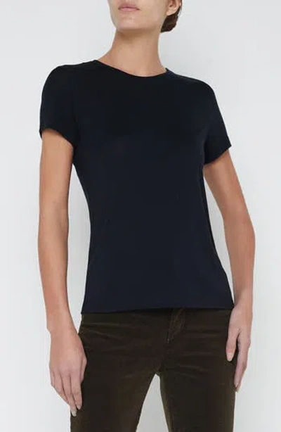L'agence Ellie Crewneck Short Sleeve T-shirt In Black