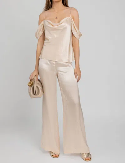 L'agence Ellington Draped Sleeve Camisole In Pearl In Neutral
