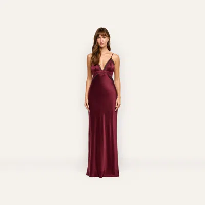 L'agence Elsa Silk Gown In Deep Port/black