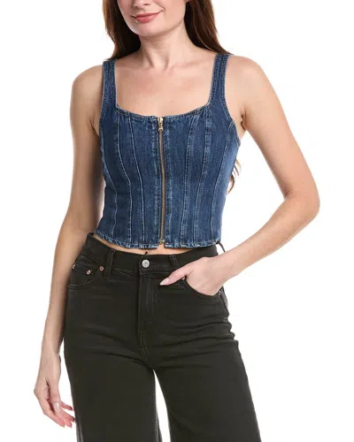 L'agence Elysia Zip Corset Tank In Blue