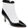 L'agence Ember Wingtip Pointed Toe Bootie In Black
