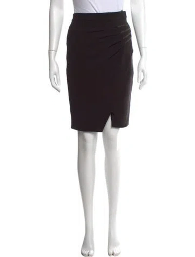Pre-owned L'agence Embroidered Accent Mini Skirt In Black