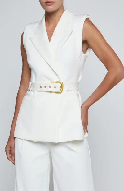 L'agence Emerly Belted Vest In Neutral