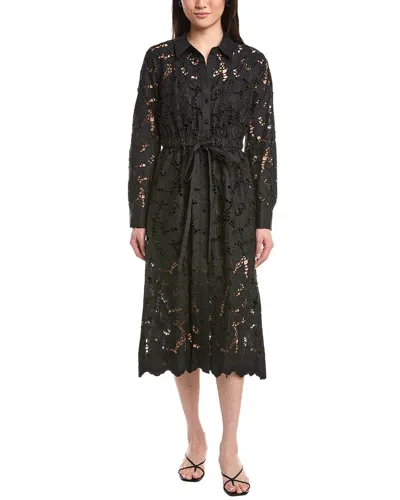 L'agence Emilio Midi Shirtdress In Black