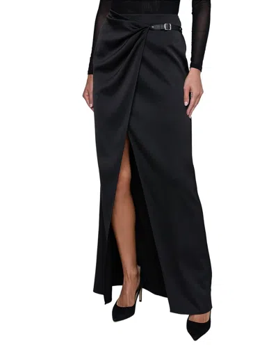 L'agence Emmarie Buckle Wrap Skirt In Black