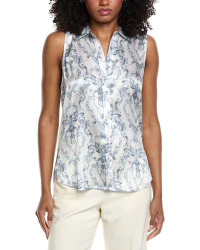 L'agence Emmy Silk Blouse In White