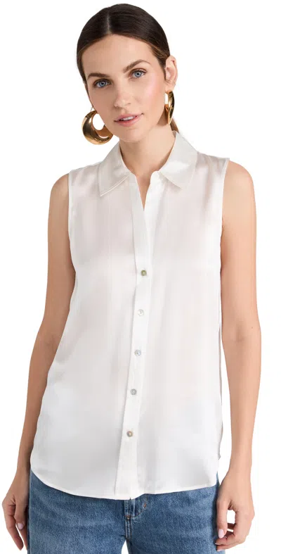 L'agence Emmy Sleeveless Silk Blouse In Ivory
