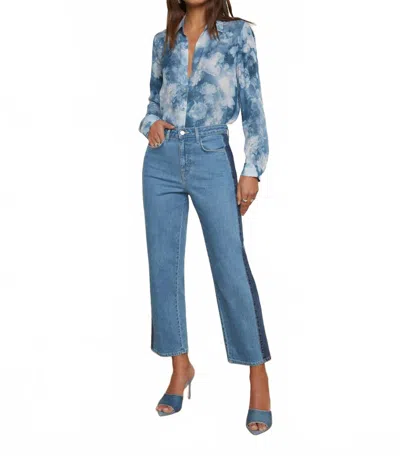 L'agence Emorie Cropped Stovepipe Jean In Boulder In Blue
