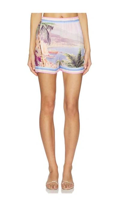 L'agence Enyo Postcard Print Shorts In Multi