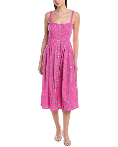 L'agence Esmeralda Midi Dress In Pink