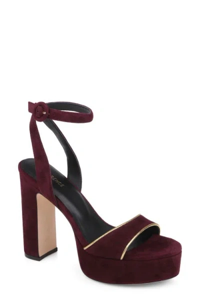 L'agence Essie Sandal In Burgundy Suede