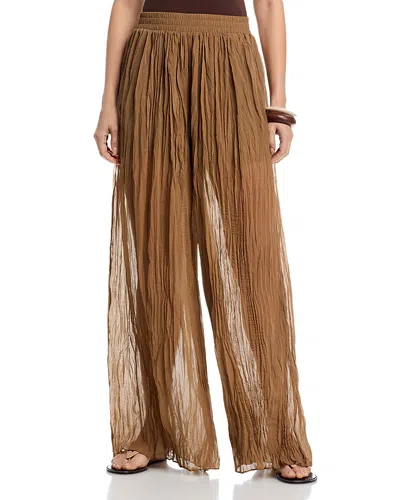 L'agence Ethel Crinkle Pleat Pants In Brown
