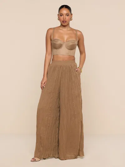 L'agence Ethel Pleated Pant In Brown
