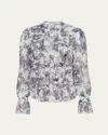 L'agence Eunice Ruffle-sleeve Blouse In Multi