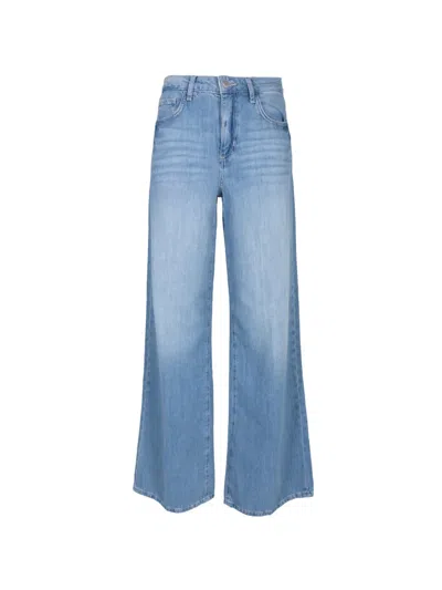 L'agence Faded Wide-leg Jeans In Blue