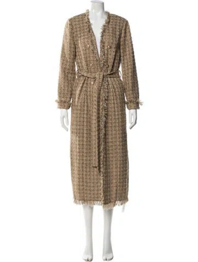 Pre-owned L'agence Faux Fur Coat In Gold