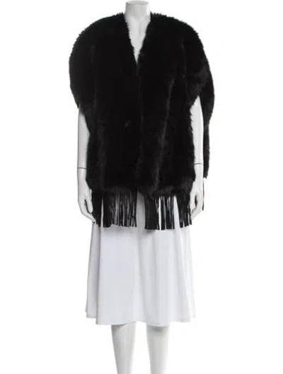 Pre-owned L'agence Faux Fur Jacket In Black