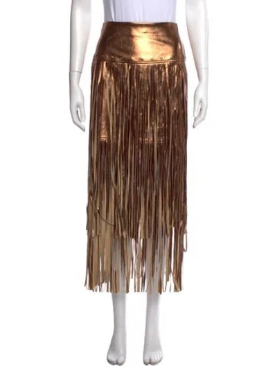 Pre-owned L'agence Faux Leather Long Skirt W/ Tags In Brown