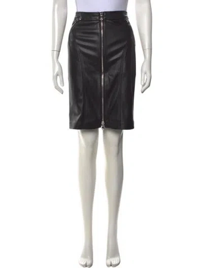 Pre-owned L'agence Faux Leather Mini Skirt In Black