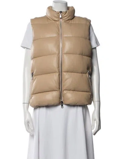 Pre-owned L'agence Faux Leather Vest In Neutrals