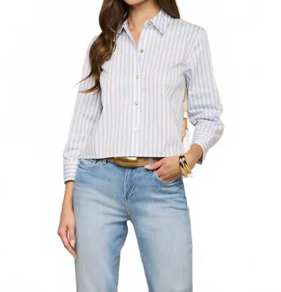 L'agence Fawn 3/4 Sleeve Blouse In Multi Beach Scarf