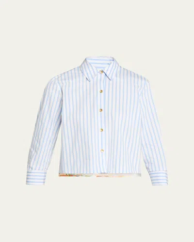 L'agence Fawn Beach-print Shirt In White