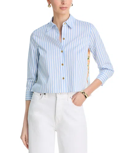 L'agence Fawn Scarf Back Blouse In Blue