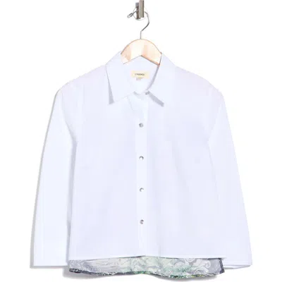 L'agence Fawn Scarf Back Shirt In Ivory Mlt Floral Panther Scarf