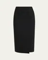 L'agence Febe Tuxedo Midi Skirt In Black