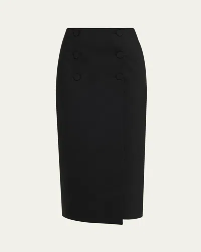L'agence Febe Tuxedo Midi Skirt In Black