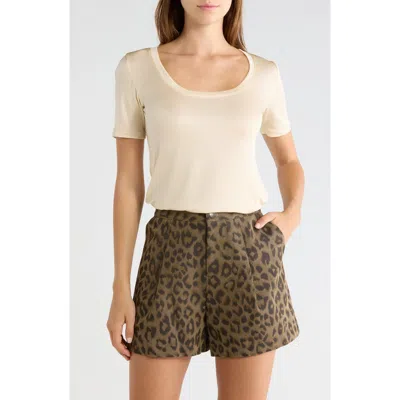 L'agence Felice U-neck Crop T-shirt In White