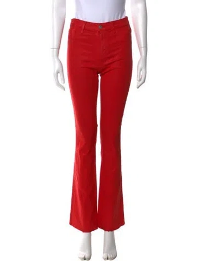 Pre-owned L'agence Flared Pants In Red