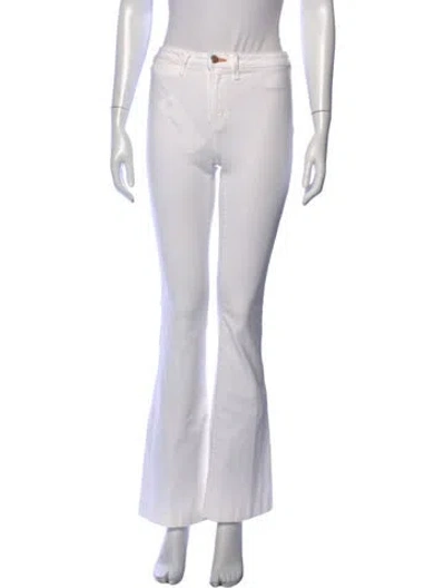 Pre-owned L'agence Flared Pants In White