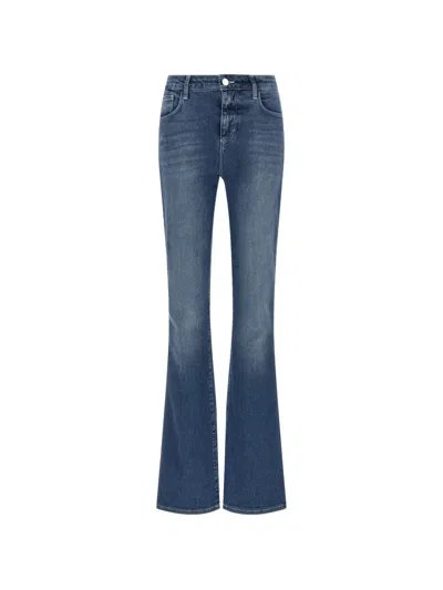 L'agence Flared Stone-washed Jeans In Blue
