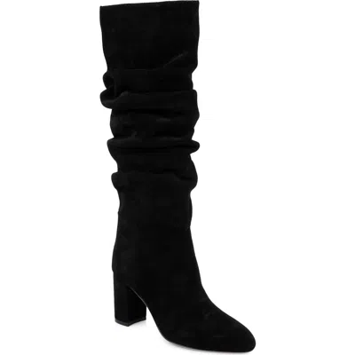 L'agence Fletcher Lace Knee High Boot In Black Suede