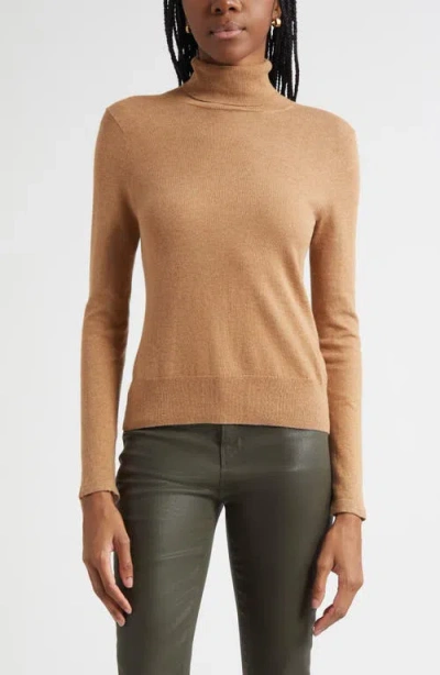 L'agence Flora Poplin Cuff Sweater In Brown