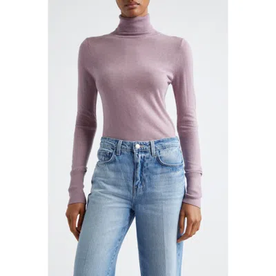 L'agence Flora Turtleneck Sweater In Purple