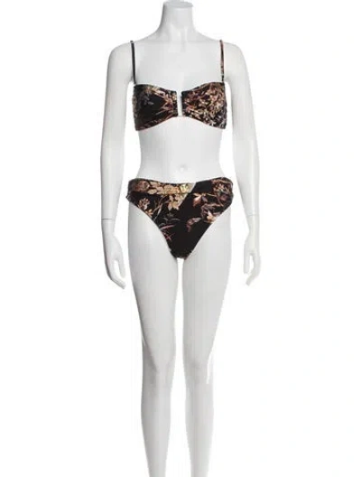 Pre-owned L'agence Floral Print Bikini In Multi