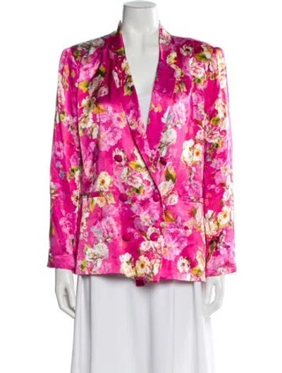 Pre-owned L'agence Floral Print Blazer In Pink