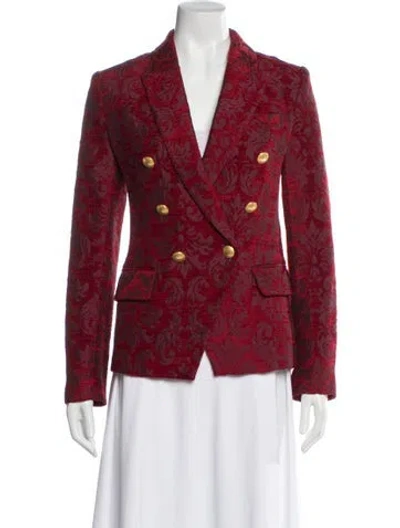 Pre-owned L'agence Floral Print Blazer In Red