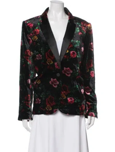Pre-owned L'agence Floral Print Blazer W/ Tags In Black