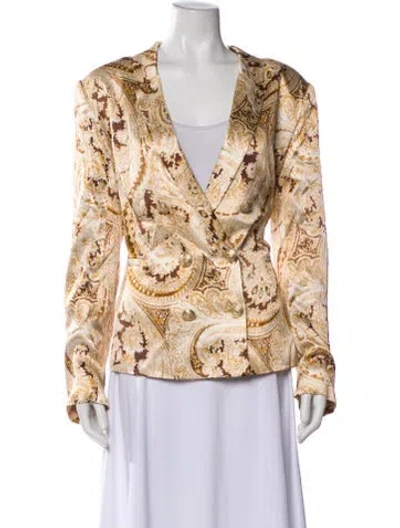Pre-owned L'agence Floral Print Blazer W/ Tags In Neutral