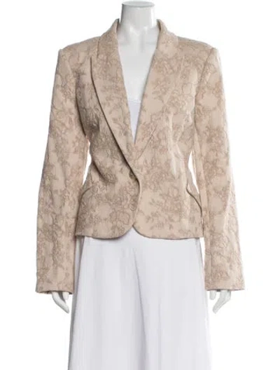 Pre-owned L'agence Floral Print Blazer W/ Tags In Neutral