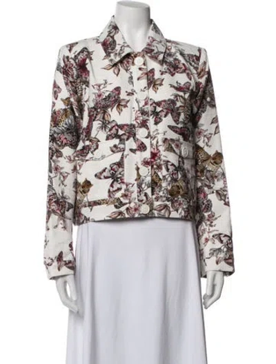 Pre-owned L'agence Floral Print Blazer W/ Tags In White