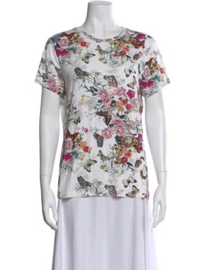 Pre-owned L'agence Floral Print Crew Neck T-shirt In Multi