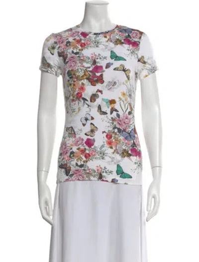 Pre-owned L'agence Floral Print Crew Neck T-shirt In Multi