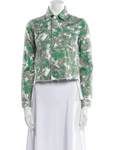 Pre-owned L'agence Floral Print Evening Jacket W/ Tags In Green