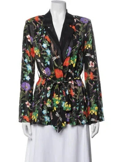 Pre-owned L'agence Floral Print Jacket In Black