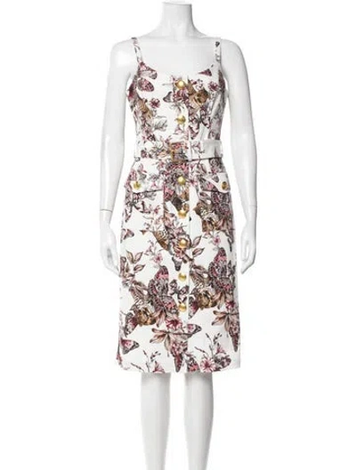 Pre-owned L'agence Floral Print Knee-length Dress In Multicolor