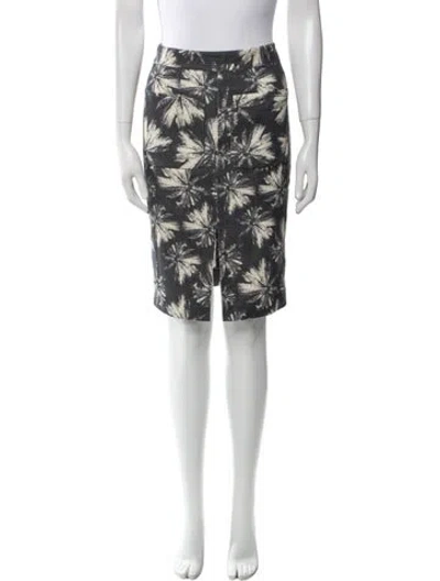 Pre-owned L'agence Floral Print Knee-length Skirt In Blue